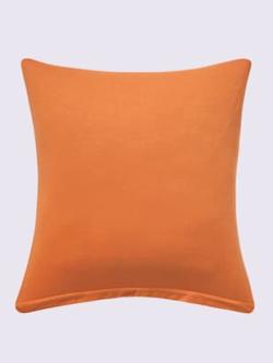 Housses de coussin jersey fin maco à repassage superflu, Jersey maco, orange foncé uni, taille 15x40 cm, Estella - helline