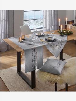 Nappe entretien facile, gris moyen uni, taille 40x40 cm - helline