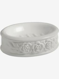 Porte-savon céramique italienne de qualité, émaillée, coleur blanc - HELLINE