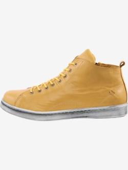 Chaussures à lacets cuir nappa de vache, coleur jaune - HELLINE