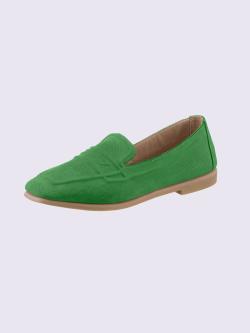 Trotteurs cuir velours de vache., vert moyen uni, taille 41 - helline