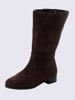 Bottes pour jambe large, XXL, couleur : marron foncé uni, taille 38, marque Sheego, 100% Polyuréthane - helline