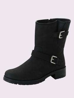 Bottines biker largeur h*, XXL, noir uni, taille 37, Sheego - helline