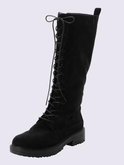 Bottes à lacets largeur g*, XXL, noir uni, taille 40, Sheego - helline