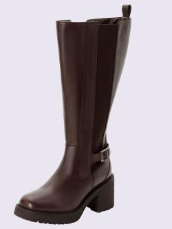 Bottes pour jambe large largeur g*, XXL, marron moyen uni, taille 42, Sheego - helline