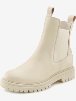 Bottines chelsea tendance en cuir de qualité, très confortables, marron clair uni, taille 44, Elbsand - helline