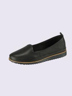 Trotteurs semelle intérieure amovible en cuir, noir uni, taille 42 - helline
