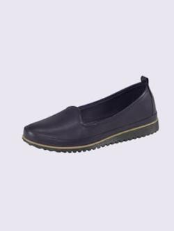 Trotteurs semelle intérieure amovible en cuir, bleu foncé uni, taille 41 - helline