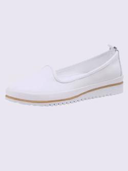 Trotteurs semelle intérieure amovible en cuir, blanc uni, taille 38 - helline