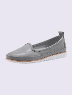 Trotteurs semelle intérieure amovible en cuir, gris clair uni, taille 38 - helline