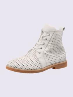 Bottines à lacets cuir nappa de vache, coleur blanc - HELLINE