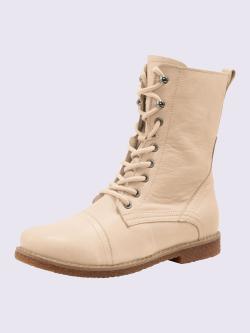 Bottines à lacets cuir nappa de vache, couleur couleur ivoire, taille 42 - helline