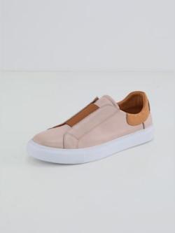 Trotteurs cuir nappa de vache, coleur gris-ambre - HELLINE