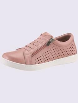 Baskets cuir nappa de vache, rose clair uni, taille 39 - helline