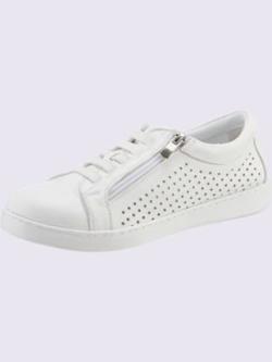 Baskets cuir nappa de vache, blanc uni, taille 40 - helline