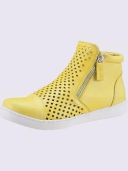 Bottine courte cuir nappa de vache, coleur citron vert - HELLINE