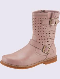 Bottines cuir nappa de vache, coleur vieux rose - HELLINE