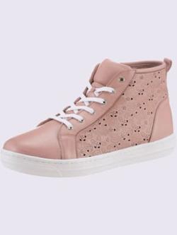 Baskets cuir nappa de vache, coleur vieux rose - HELLINE