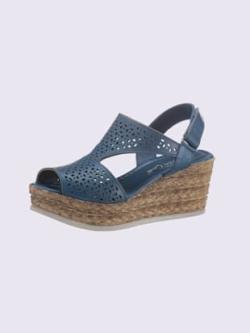 Sandales cuir nappa de vache, coleur bleu jean - HELLINE