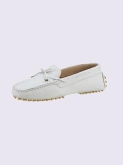 Mocassins cuir nappa de vache, couleur blanc, taille 42 - helline