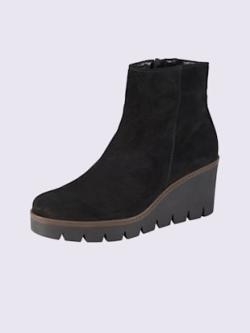 Bottines cuir de veau haute qualité, coleur noir - HELLINE