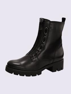 Bottines à lacets cuir de veau haute qualité, coleur noir - HELLINE