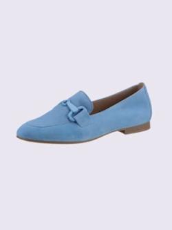 Trotteurs cuir véritable, coleur bleu clair - HELLINE