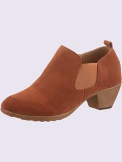 Bottines cuir velours de vache., couleur orange, taille 37 - helline