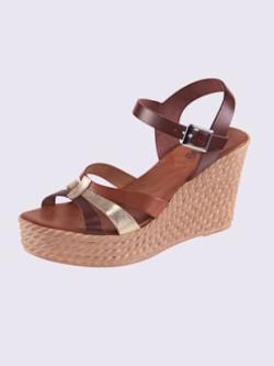 Sandales fabriqué en italie, coleur marron-ambre - HELLINE