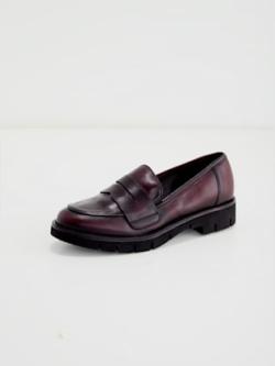 Trotteurs cuir de vache légèrement brillant, coleur bordeaux - HELLINE
