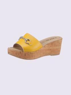 Mules fabriqué en italie, coleur jaune - HELLINE