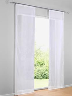 Panneaux-rideaux tissu légèrement transparent, coleur blanc - HELLINE