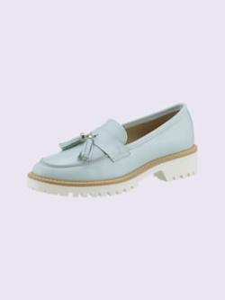 Trotteurs cuir nappa de vache, coleur bleu clair - HELLINE