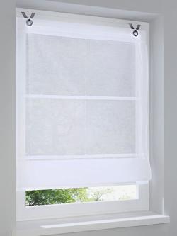 Store-bateau, Œillets, blanc uni, taille 140x45 cm, helline home - helline