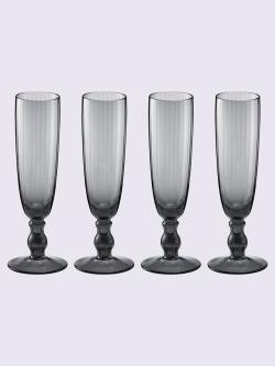 Lot de verres ensemble 4 pièces, couleur gris, taille H/l/P env. 20x7x7 cm, marque helline home - helline