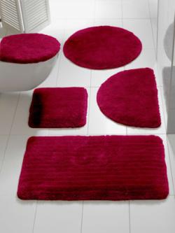 Tapis de bain, rouge foncé uni, taille 47x50 cm - 45x50 cm, helline home - helline