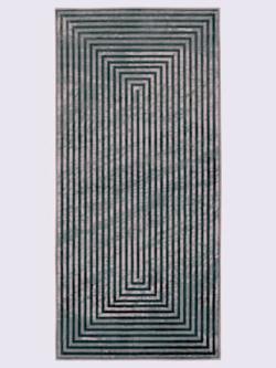 Tapis impression numérique, coleur bleu-gris - HELLINE