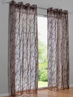 Rideaux 4 longueurs disponibles, bande en U, marron moyen uni, taille 175x140 cm, helline home - helline