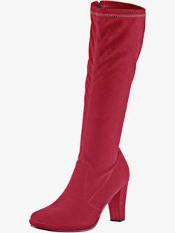 Botte élastique motif féminin, coleur rouge - HELLINE