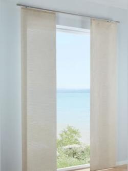Panneaux-rideaux rayures tendance, coleur sable - HELLINE