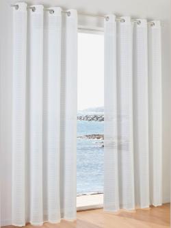 Rideaux, Œillets, couleur ivoire clair à motifs, taille 225x140 cm, helline home - helline