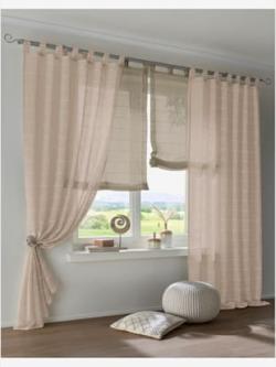 Store-bateau matière semi-transparente, coleur taupe - HELLINE