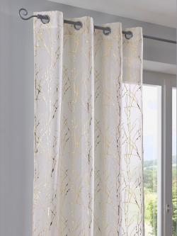 Rideaux, Œillets, couleur or, taille 225x140 cm, helline home - helline