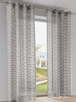 Rideaux, Œillets, gris moyen uni, taille 145x135 cm, helline home - helline