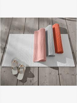 Tapis de bain pur coton, gris clair uni, taille 70x120 cm, helline home - helline