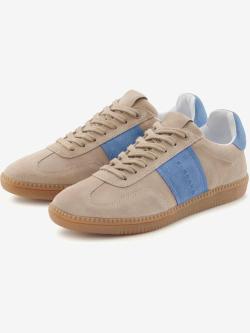 Baskets sneakers en cuir doux et de qualité avec doublure en textile douce, confortables à porter, couleur : marron clair uni, taille 37, marque