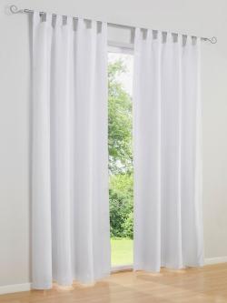 Rideau matière opaque, couleur blanc, taille 265x140 cm, marque helline home - helline