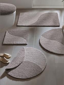 Tapis de bain modèle réversible, coleur gris - HELLINE