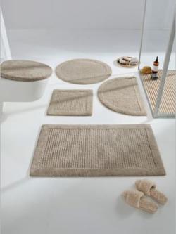 Tapis de bain en coton recyclé, coleur taupe - HELLINE
