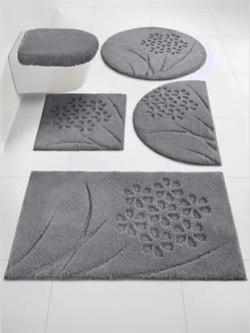Tapis de bain polyester facile d'entretien, couleur gris, taille 50x80 cm, marque helline home - helline
